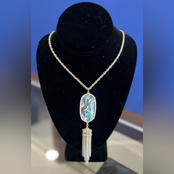 Kendra Scott Jewelry - Kendra Scott Rayne Abalone Shell Tassel Pendant Necklace Gold Tone
